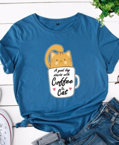 Coffee And Cat T-Shirt AL