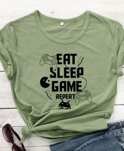 Eat Sleep Game Latina Aesthetic Repeat T-Shirt AL