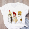 Funny Cap Three Cat Cartoon Summer T-Shirt AL