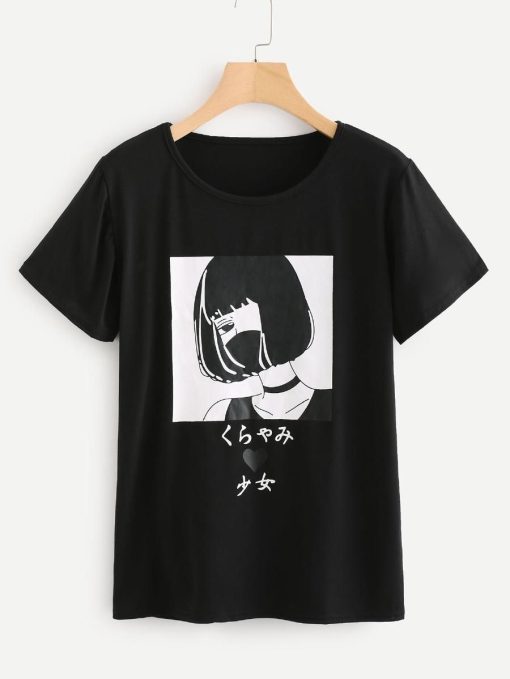 Japanes Aesthetic Girl T-Shirt AL