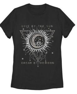 Live By The Sun Dream By The Moon Boho T-Shirt ALStay Wild And Free Lotus Line Sketch T-Shirt AL