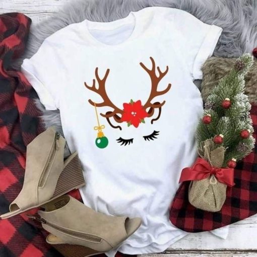 Chirstmas Deer Hat T-Shirt AL