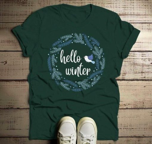 Wreath Hello Winter T-Shirt AL