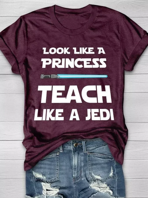 Jedi Teacher Print Short Sleeve T-Shirt AL