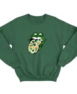 St Patrick Day Tongue Rolling Stones SweatshirtSt Patrick Day Tongue Rolling Stones Sweatshirt SD
