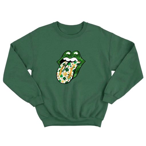 St Patrick Day Tongue Rolling Stones SweatshirtSt Patrick Day Tongue Rolling Stones Sweatshirt SD