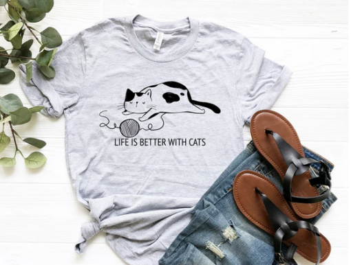 Life is Better with Cats T-Shirt SD