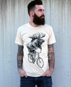 Moose On a Bicycle T-shirt SD