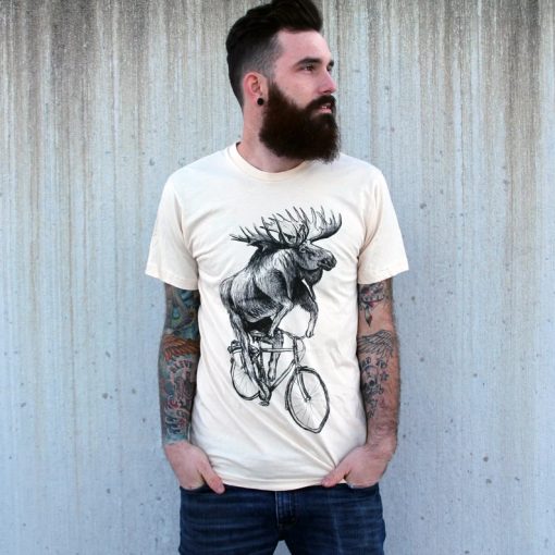 Moose On a Bicycle T-shirt SD