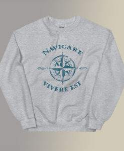 Vintage Navigare Vivere Est Compass Sweatshirt SD