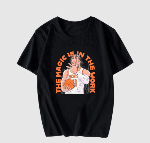 Jalen Brunson New York Knicks the magic is in the work T shirt SD